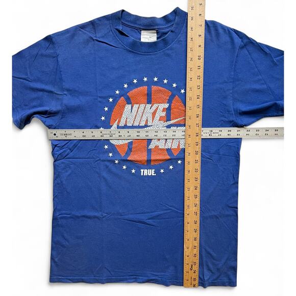 Vintage Y2k Nike Air Basketball Swoosh T Shirt Blue Team Silver Tag Hooper Star - Picture 8 of 8